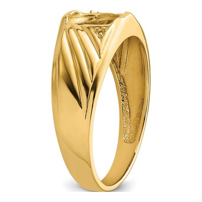 Men's 10K Yellow Gold Oval Onyx Ring Mounting – view 5