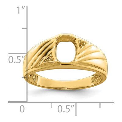 Men's 10K Yellow Gold Oval Onyx Ring Mounting – view 6