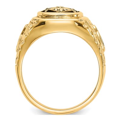 Men's 10K Yellow Gold Diamond Masonic Ring – view 2