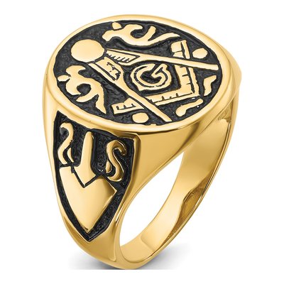 Men's 10K Yellow Gold Masonic Ring – view 7