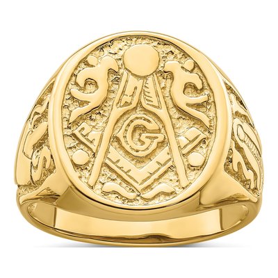 Men's 10K Yellow Gold Masonic Ring