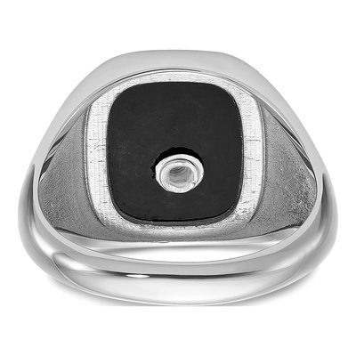 Men's 10K White Gold Onyx Masonic Ring – view 6