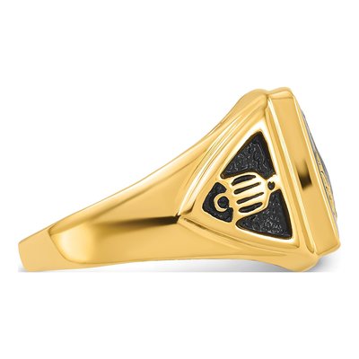 Men's 10K Yellow Gold Onyx Masonic Ring – view 7