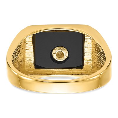 Men's 10K Yellow Gold Onyx Masonic Ring – view 6