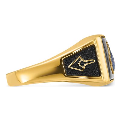 Men's 10K Yellow Gold Onyx Masonic Ring – view 8