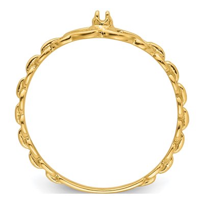 10K Yellow Gold Diamond Heart Ring Mounting – view 3