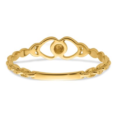 10K Yellow Gold Diamond Heart Ring Mounting – view 4
