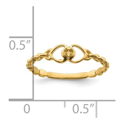10K Yellow Gold Diamond Heart Ring Mounting – view 6