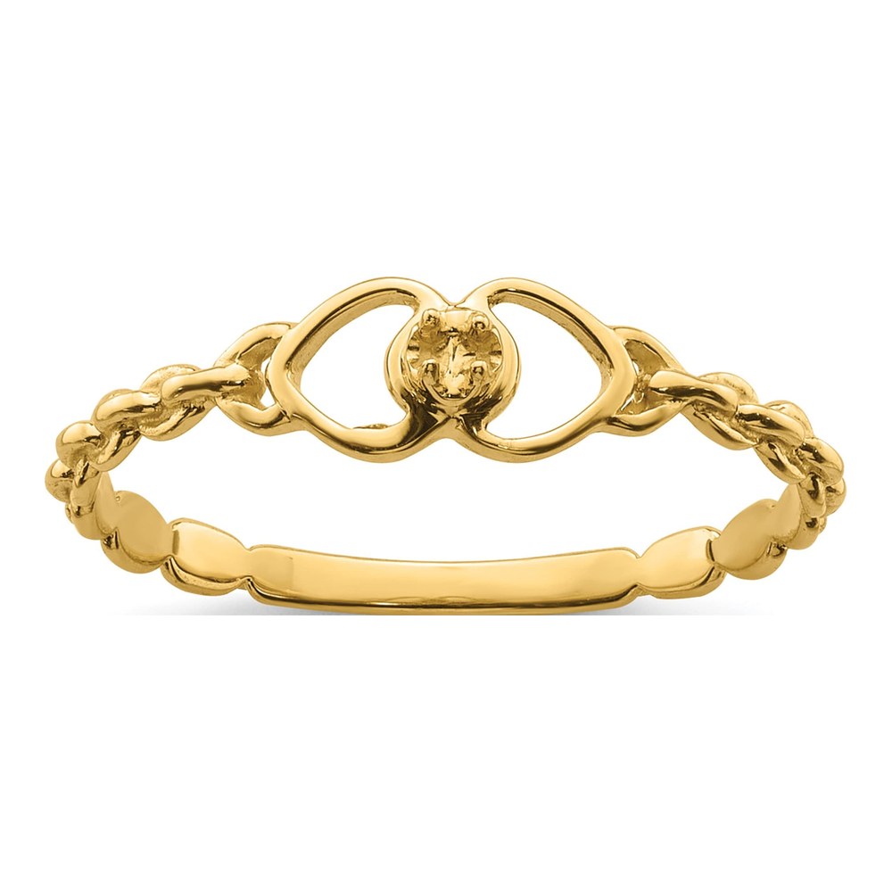 10K Yellow Gold Diamond Heart Ring Mounting