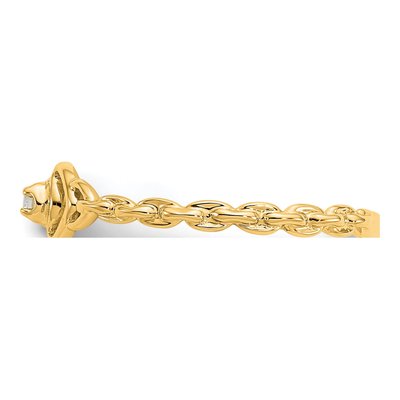 10K Yellow Gold Diamond Double Heart Ring – view 4