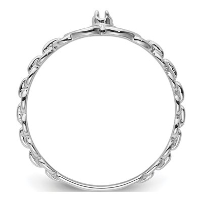 10K White Gold Heart for Diamond Ring Mounting – view 3