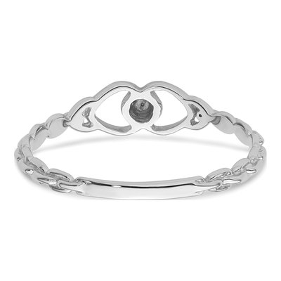 10K White Gold Heart for Diamond Ring Mounting – view 4