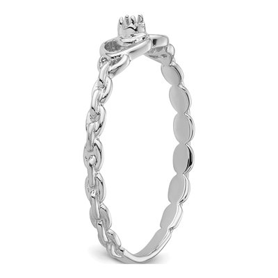 10K White Gold Heart for Diamond Ring Mounting – view 5