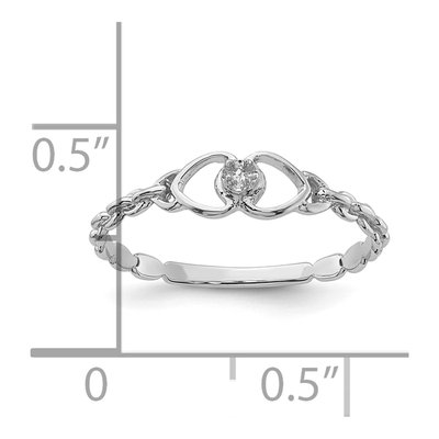 10K White Gold Heart for Diamond Ring Mounting – view 6