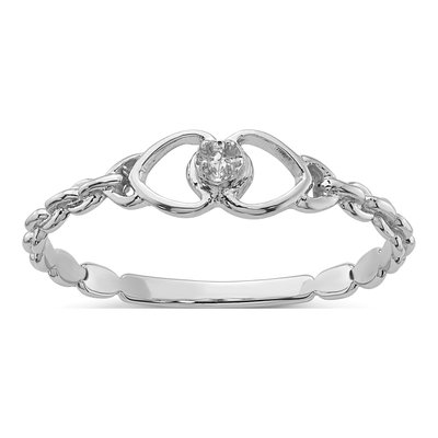 10K White Gold Heart for Diamond Ring Mounting