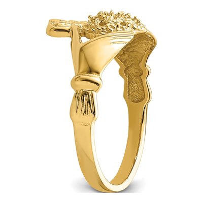 10K Yellow Gold Claddagh Ring Mounting – view 5