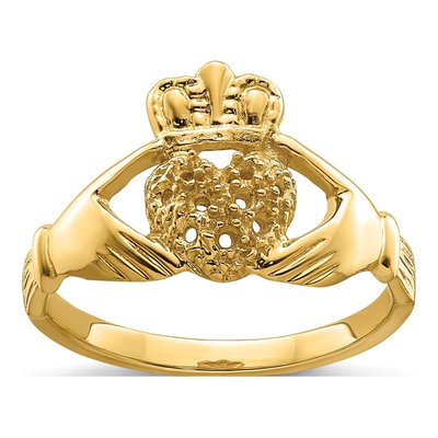 10K Yellow Gold Claddagh Ring Mounting