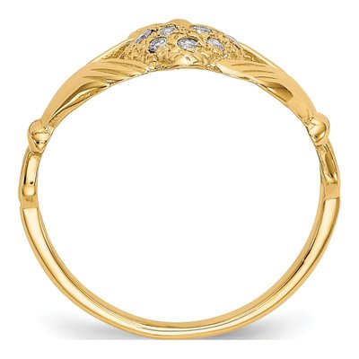 10K Yellow Gold 1/10 ct tw Diamond Claddagh Ring – view 3