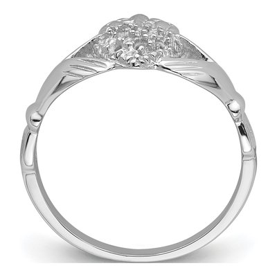 10K White Gold Claddagh Ring Mounting – view 3