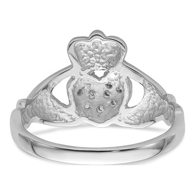 10K White Gold Claddagh Ring Mounting – view 4