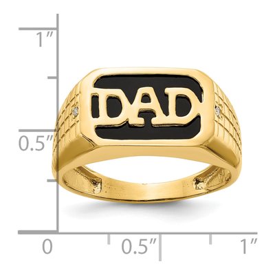 Men's 10K Yellow Gold Onyx & Diamond DAD Ring – view 2