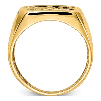 Men's 10K Yellow Gold Onyx & Diamond DAD Ring – view 3