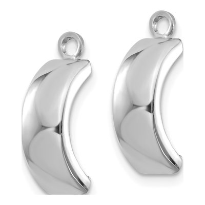 10K White Gold 12mm C- Hoop Earrings – view 3