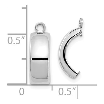 10K White Gold 12mm C- Hoop Earrings – view 4