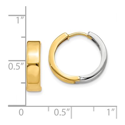 10K Two-Tone Gold 15mm Huggie Hoop Earrings – view 5