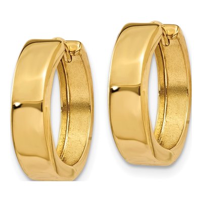 10K Yellow Gold 15mm Square Huggie Hoop Earrings – view 3