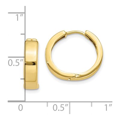 10K Yellow Gold 15mm Square Huggie Hoop Earrings – view 4