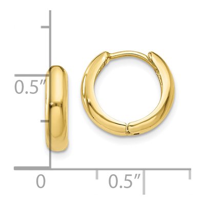 10K Yellow Gold 9mm Huggie Hoop Earrings – view 4