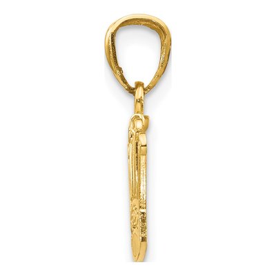 10K Yellow Gold Crown Pendant – view 3
