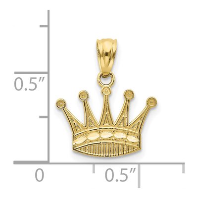 10K Yellow Gold Crown Pendant – view 4