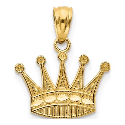 10K Yellow Gold Crown Pendant
