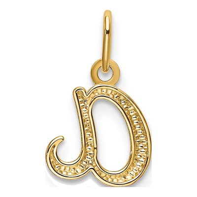 10K Yellow Gold Lowercase 'a' Letter A Charm – view 4
