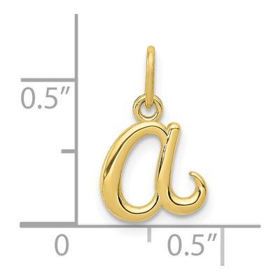 10K Yellow Gold Lowercase 'a' Letter A Charm – view 5