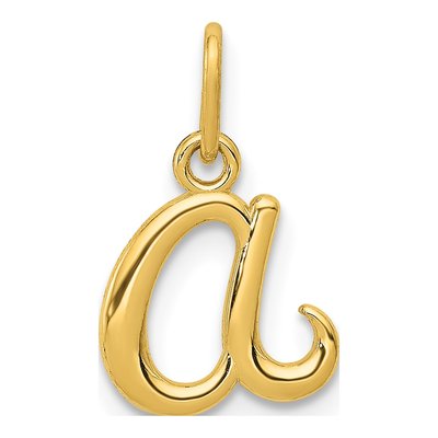 10K Yellow Gold Lowercase 'a' Letter A Charm