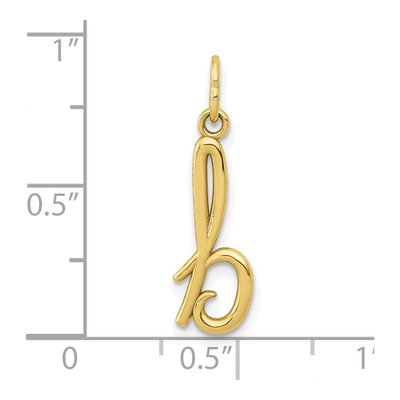 10K Yellow Gold Lowercase Letter B Charm – view 5