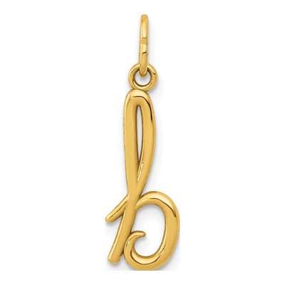 10K Yellow Gold Lowercase Letter B Charm