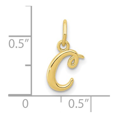 10K Yellow Gold Lowercase Letter C Charm – view 5