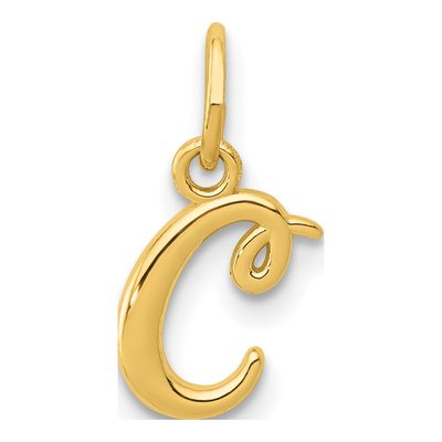 10K Yellow Gold Lowercase Letter C Charm