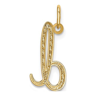 10K Yellow Gold Lowercase Letter D Charm – view 4