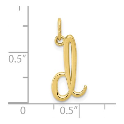 10K Yellow Gold Lowercase Letter D Charm – view 5