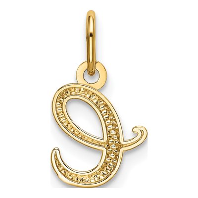 10K Yellow Gold Lowercase 'e' Letter E Charm – view 4
