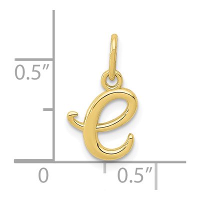 10K Yellow Gold Lowercase 'e' Letter E Charm – view 5
