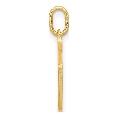 10K Yellow Gold Lowercase Letter F Charm – view 3