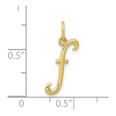 10K Yellow Gold Lowercase Letter F Charm – view 5