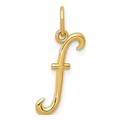 10K Yellow Gold Lowercase Letter F Charm