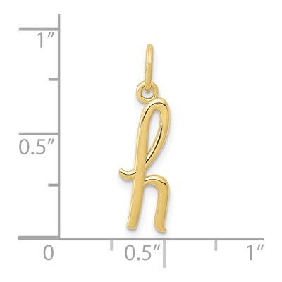 10K Yellow Gold Lowercase Letter H Charm – view 5
